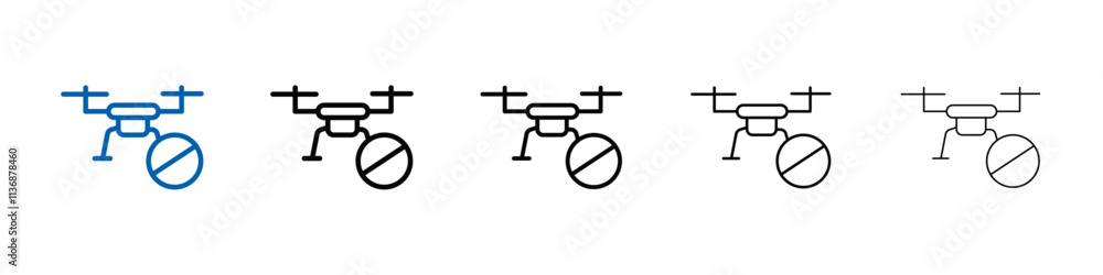 Poster Forbidden Copter icon Outline vector logo for web ui