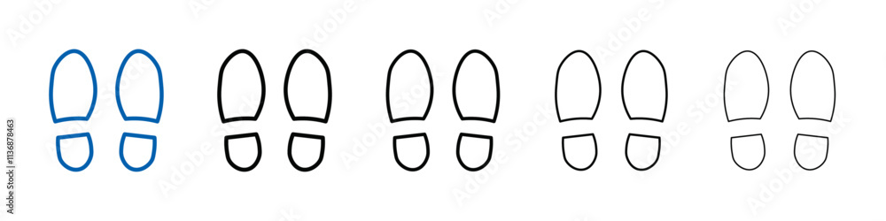 Aufkleber footprints icon outline vector logo for web ui