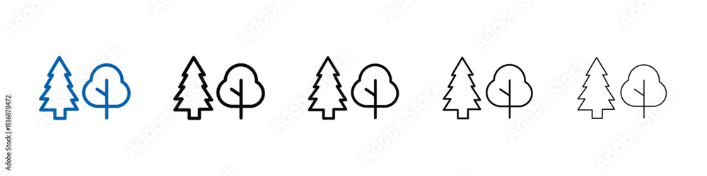 Poster forest and park trees icon outline vector logo for web ui