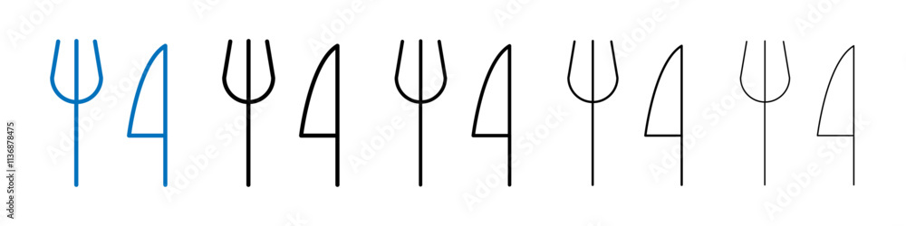 Poster Fork and Knife icon Outline vector logo for web ui