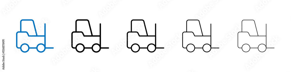 Poster forklift icon outline vector logo for web ui