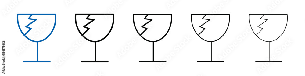 Poster Fragile package icon Outline vector logo for web ui