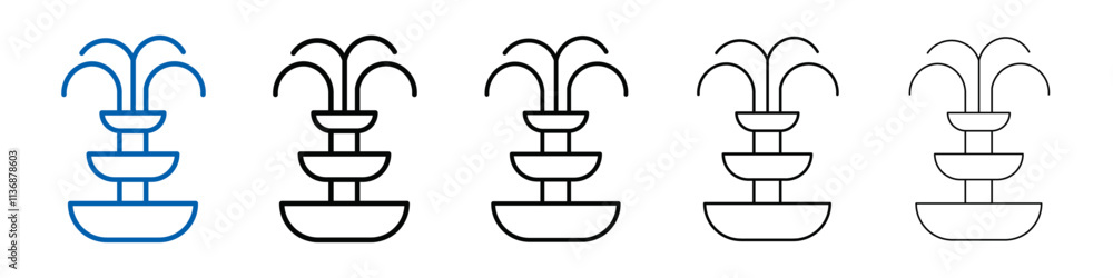 Poster fountain icon outline vector logo for web ui