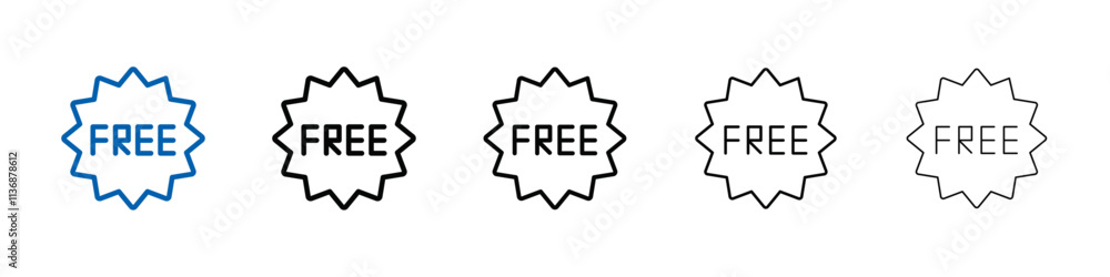 Poster free label icon outline vector logo for web ui
