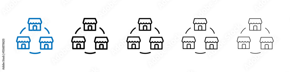 Poster franchise icon outline vector logo for web ui