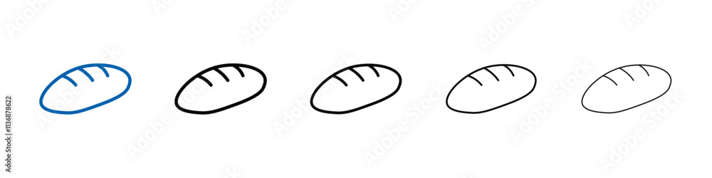 Poster french bread icon outline vector logo for web ui
