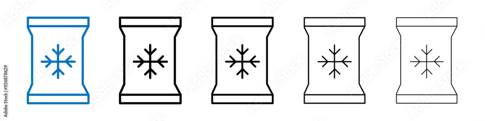Poster frozen food bag icon outline vector logo for web ui