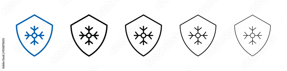 Aufkleber frost resistant icon outline vector logo for web ui