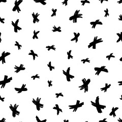 Seamless pattern with hand drawn cross symbols