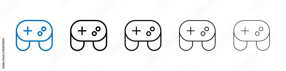 Poster game controller icon outline vector logo for web ui