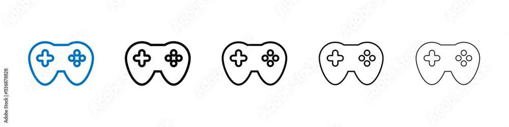 Aufkleber gamepad icon outline vector logo for web ui