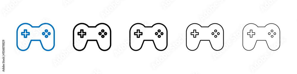 Poster gamepad icon outline vector logo for web ui