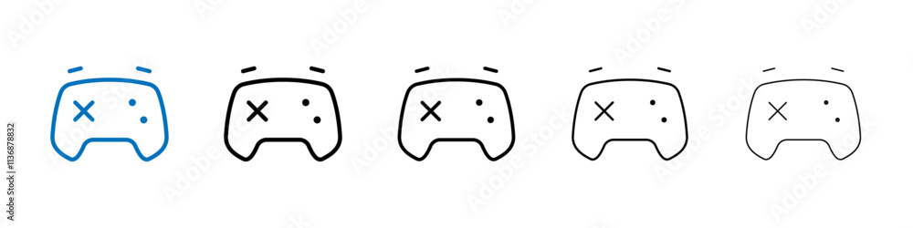 Poster gamepad icon outline vector logo for web ui