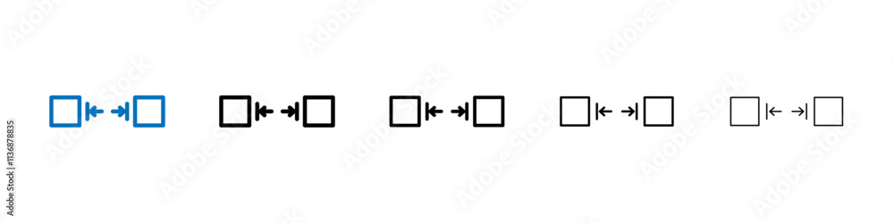 Poster Gap icon Outline vector logo for web ui