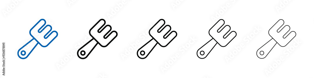 Poster Garden fork icon Outline vector logo for web ui