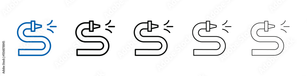 Poster garden hose icon outline vector logo for web ui