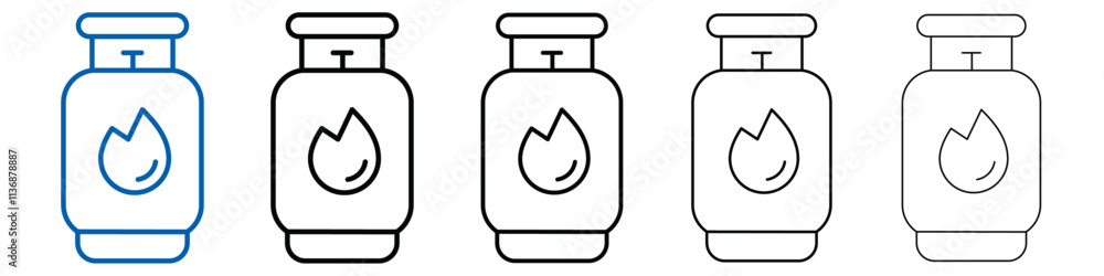 Aufkleber gas cylinder icon outline vector logo for web ui