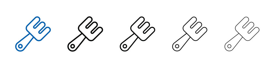 Garden fork icon Outline vector logo for web ui