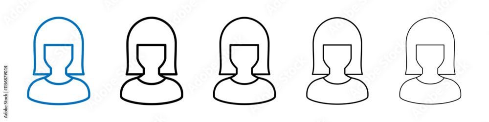 Poster girl icon outline vector logo for web ui