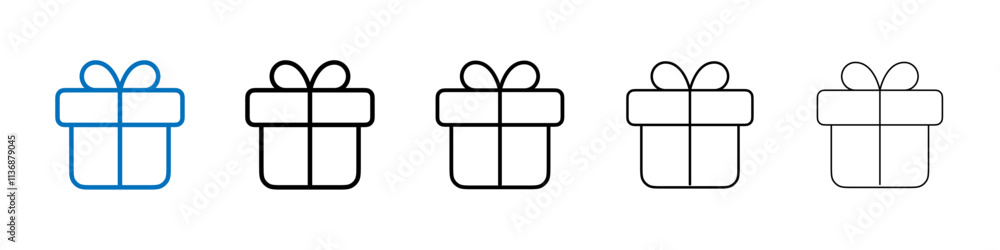 Poster gift icon outline vector logo for web ui