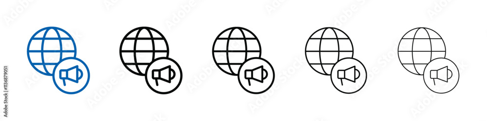 Poster Global campaign icon Outline vector logo for web ui