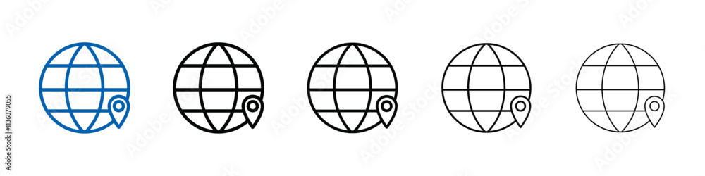 Poster globe icon Outline vector logo for web ui