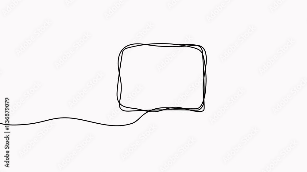 Poster speech bubble continuous one line drawing animation. dialogue sign. chat linear symbol animated vide