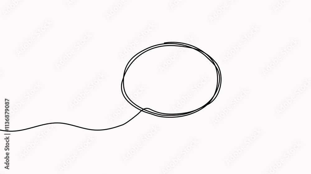 Poster speech bubble continuous one line drawing animation. dialogue sign. chat linear symbol animated vide