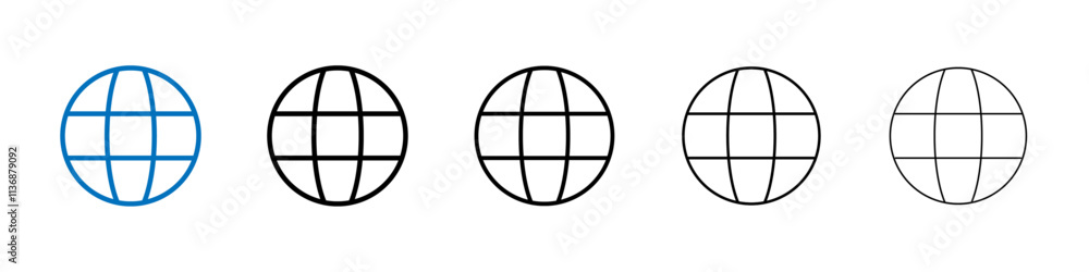 Poster Globe icon Outline vector logo for web ui