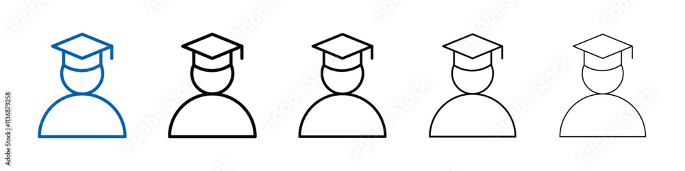 Poster graduation icon outline vector logo for web ui