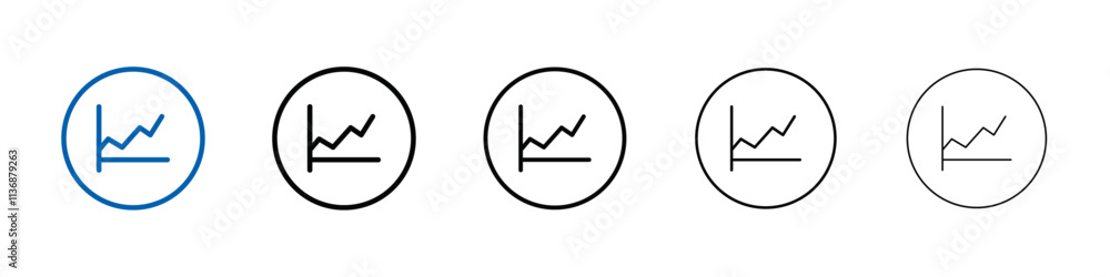 Aufkleber graph chart icon outline vector logo for web ui