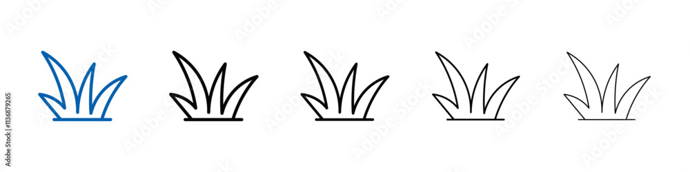 Poster grass icon outline vector logo for web ui