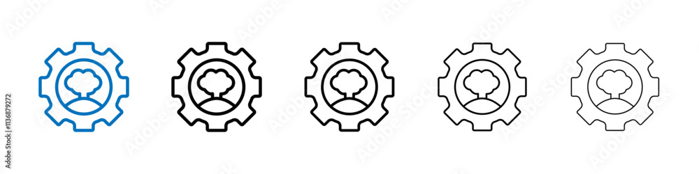 Poster green technology icon outline vector logo for web ui