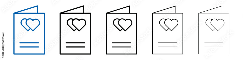 Poster Greeting card icon Outline vector logo for web ui
