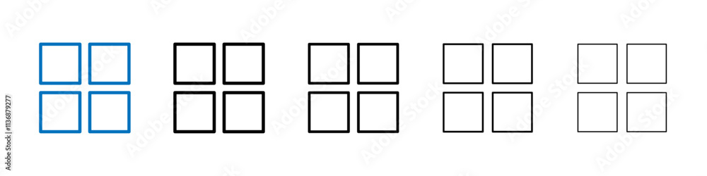 Aufkleber grid view icon outline vector logo for web ui