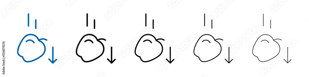 Aufkleber gravity icon outline vector logo for web ui