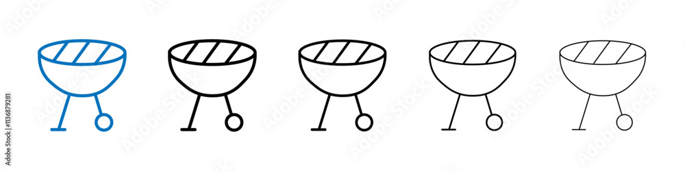 Poster grill icon outline vector logo for web ui