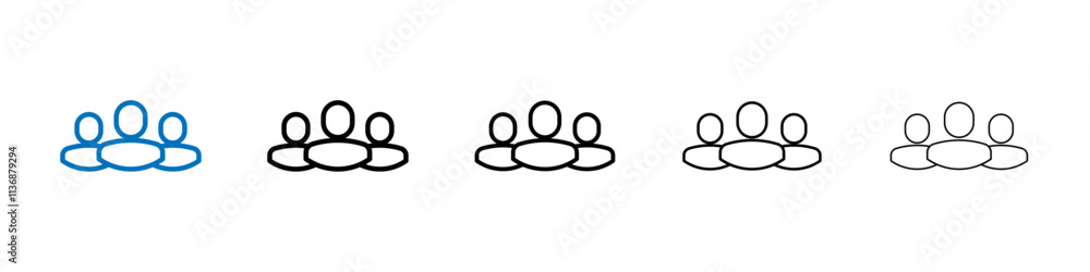 Poster Group icon Outline vector logo for web ui
