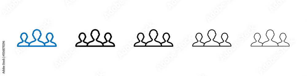 Poster group icon outline vector logo for web ui
