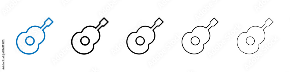 Poster guitar icon outline vector logo for web ui