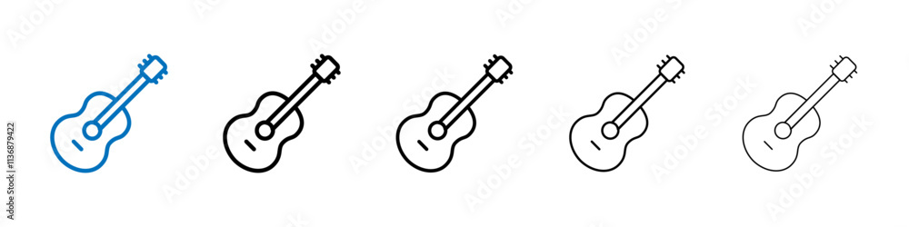 Poster guitar icon outline vector logo for web ui