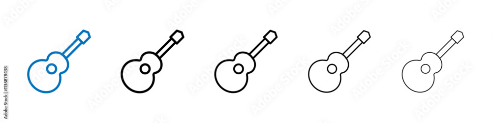 Poster guitar icon outline vector logo for web ui