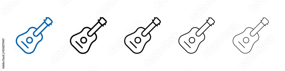 Poster guitar icon outline vector logo for web ui