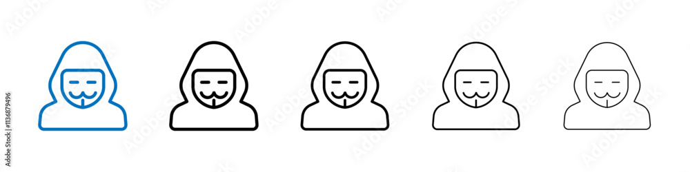 Aufkleber Hacker icon Outline vector logo for web ui
