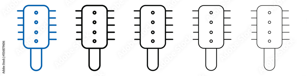 Poster hair comb icon outline vector logo for web ui