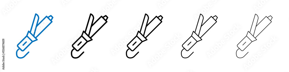 Poster hair curler icon outline vector logo for web ui
