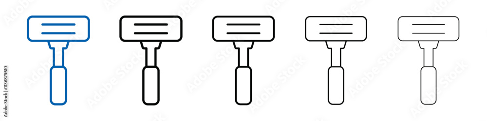 Aufkleber hair removing razor icon outline vector logo for web ui