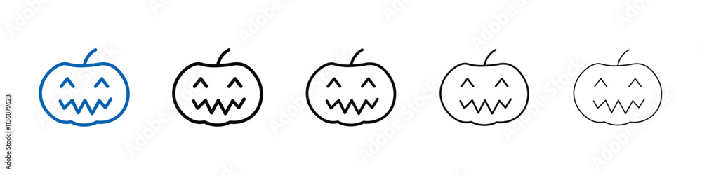 Poster halloween pumpkin icon outline vector logo for web ui