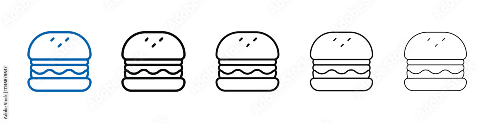 Poster Hamburger icon Outline vector logo for web ui