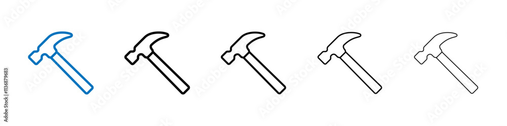 Poster Hammer icon Outline vector logo for web ui